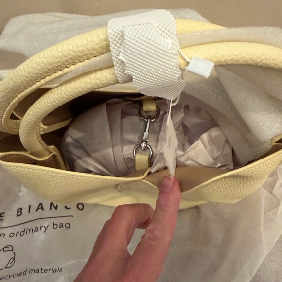 NWT new melie bianco Anthropologie tulip crossbody handle bag and Pouch yellow - Picture 7 of 17